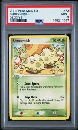 Pokemon 2005 EX Deoxys #72 Shroomish PSA 9 MINT - Image 1