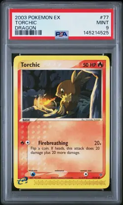 Pokemon 2003 EX Dragon #77 Torchic PSA 9 MINT - Image 1
