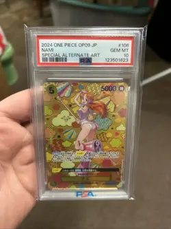 One Piece CCG Nami Special Alternate Art Nami Op08-106 Sr PSA Gem Mint 10 Japan - Image 1