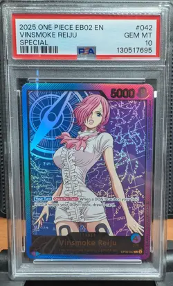 2025 One Piece EB02 25th Anniversary EN OP06-042 Vinsmoke Reiju PSA 10 SPR GOLD - Image 1