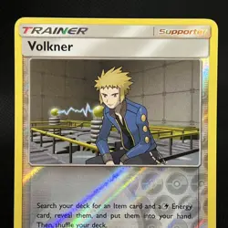 Volkner 135/156 Reverse Holo Uncommon Ultra Prism Sun & Moon Pokemon Card 2018 - Image 2