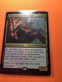 MTG Magic The Gathering Baba Lysaga, Night Witch Foil Rare Prerelease Promo DnD - Image 1
