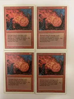 MTG LP Fireball X 4 Revised 3rd Edition Free Shipping In The US With Tracking - Image 1