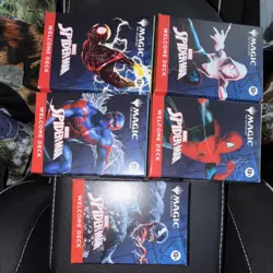 MTG Marvel's Spider-Man Welcome Deck Lot (5) Blue/White/Red/Green/Black - Image 1