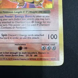 1999 Pokemon Shadowless Charizard #4 LP - Image 5
