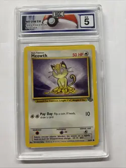 1999 Pokemon Meowth #56 HGC 5 (sb4) - Image 1