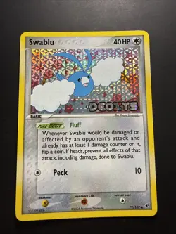 Pokemon Swablu EX Deoxys Reverse Holo #79 - Near Mint Vintage Stamp - Image 1