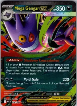 Mega Gengar ex 056/094 Double Rare Phantasmal Flames Pokemon Near Mint - Image 1