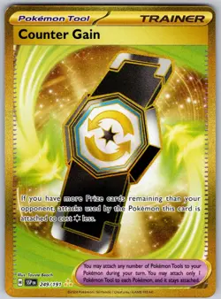 Counter Gain 249/191 Hyper Rare Surging Sparks Pokemon Holo Near Mint - Image 1