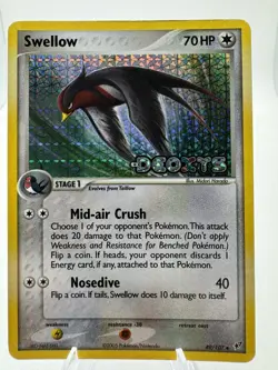 2005 Pokemon Ex Deoxys #49 Swellow Reverse Holo CLEAN NM - Image 1