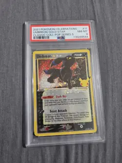 Pokemon Umbreon Gold Star Celebrations Classic Collection 17/17 Holo PSA 8 - Image 1