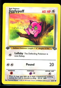 1999 Pokemon Jungle Jigglypuff 54/64 1st Edition LP Lightly Played - Image 1