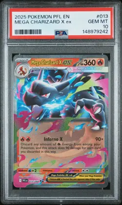Mega Charizard X Ex 013 Pokemon Pfl En-Phantasmal Flames PSA 10 - Image 1