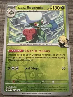 Pokemon - Cynthia's Roserade - 008/182 Sv10: Destined Rivals Reverse Holo Rare - Image 2