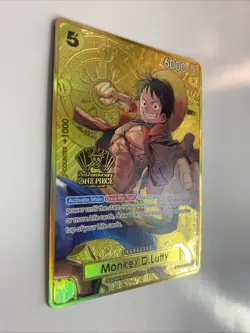 Monkey.D.Luffy ST13-015 2nd Anniversary Gold Foil Promo Super Rare - Image 2
