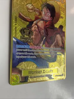 Monkey.D.Luffy ST13-015 2nd Anniversary Gold Foil Promo Super Rare - Image 4