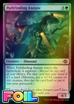 x1 Pathfinding Axejaw LCI MTG 206 FOIL COMMON M/NM 1x - Image 1