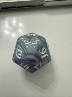MTG - Duskmourn - Oversized D20 - spindown die life counter dice purple green - Image 2