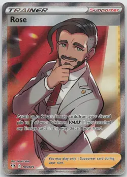 Rose 189/189 Ultra Rare Darkness Ablaze Pokemon NM/M - Image 1