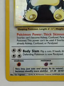 Pokemon TCG Snorlax 11/64 Jungle Holo Vintage Unlimited - Image 5