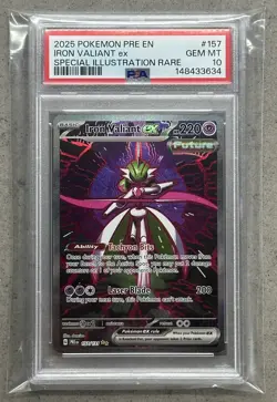 PSA 10 Iron Valiant EX 157 Prismatic Evolutions 2024 Pokemon - Image 1