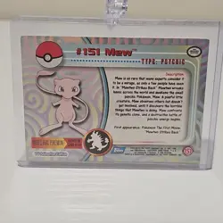 2000 Topps Pokemon MEW #151 Blue Logo TV Animation Edition Non-Holo LP/NM - Image 3