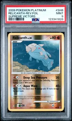 2008 Pokemon Platinum Supreme Victors Relicanth Reverse Holo Foil #SH8 PSA 9 - Image 1