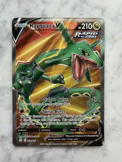 Pokemon TCG Evolving Skies Full Art Card Rayquaza V 193/203 NM - Image 1