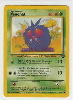 Pokemon Card - Jungle 63/64 - VENONAT (common) **1st Edition** - NM - Image 1