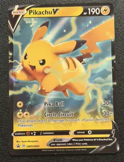 Pikachu V SWSH063 Holo Promo Sword & Shield Promo Pokemon Near Mint - Image 1