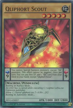 Yugioh Qliphort Scout PEVO-EN057 Super Rare 1st Edition LP - Image 1