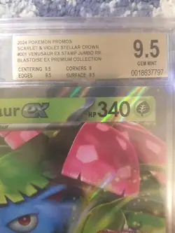 POKEMON STELLAR CROWN VENUSAUR EX JUMBO BGS 9.5 GEM MINT OVERSIZED STAMPED - Image 2