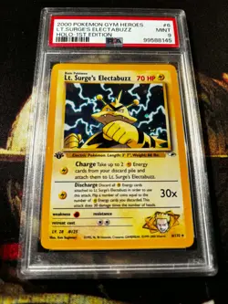 2000 Pokemon Gym Heroes 1st Edition Lt. Surge's Electabuzz Holo PSA 9 MINT - Image 2