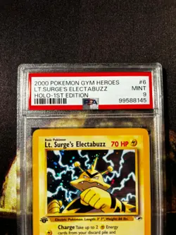 2000 Pokemon Gym Heroes 1st Edition Lt. Surge's Electabuzz Holo PSA 9 MINT - Image 4