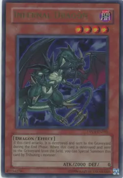 Yugioh Infernal Dragon DP04-EN010 Ultra Rare 1st Edition LP - Image 1
