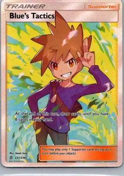 Blue's Tactics 231/236 Ultra Rare Unified Minds Pokemon Holo Near Mint - Image 1