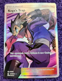Koga's Trap 211/214 Unbroken Bonds Full Art Holo Rare Pokemon *NICE* - Image 1