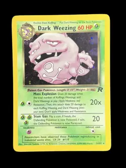 Pokemon TCG Dark Weezing 14/82 Team Rocket Holo Rare Unlimited WOTC Vintage - Image 1