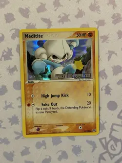 Pokemon Meditite 55/106 EX Emerald Reverse Holo Stamped NM-MINT - Image 1