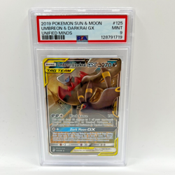 2019 POKEMON SUN & MOON UNIFIED MINDS #125 UMBREON & DARKRAI GX PSA 9 - Image 1