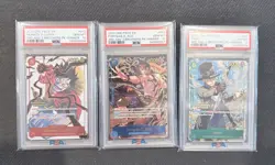 Sequential Set One Piece 3rd Anniversary Winner Luffy Sabo Ace 3 Brothers PSA 10 - Image 1