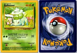 Pokemon Card - Bulbasaur 44/102 Base Set Unlimited Common Moderately Played - Image 3
