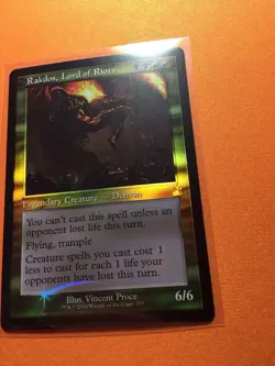 MTG Magic The Gathering Rakdos, Lord Of Riots Foil RVR Rare Retro Frame Demon - Image 2
