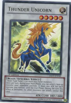 Yugioh Thunder Unicorn DREV-EN040 Ultra Rare LP - Image 1