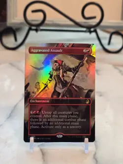 MTG Aggravated Assault (Anime Borderless) WOE Enchanting Tales Foil LP - Image 1