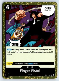 Finger Pistol EB01-051 One Piece Extra Booster: Memorial Collection Foil Rare NM - Image 1