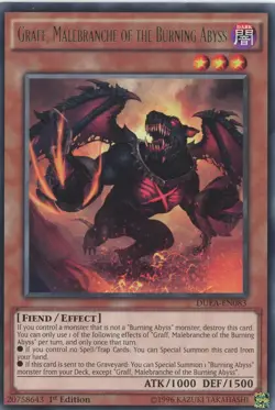 Yugioh Graff, Malebranche Of The Burning Abyss DUEA-EN083 Rare LP - Image 1