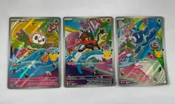 First Partners Illustration Full Card Art Popplio, Litten, Rowlet - Image 1
