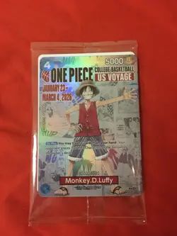 One Piece Monkey.D.Luffy US College Basketball Promo Card SEALED St. John’s - Image 1