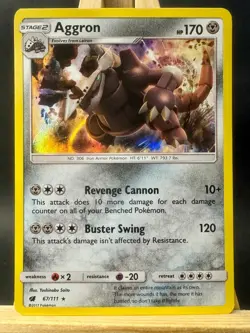 Aggron Holo Rare SM - Pokemon Trading Card Game Crimson Invasion 67/111 NM - Image 1